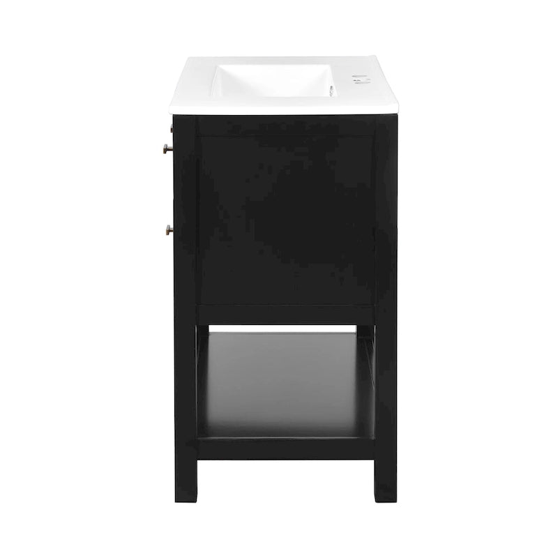 Mobile bagno da 30 con lavabo in ceramica, set lavabo singolo indipendente con 5 cassetti