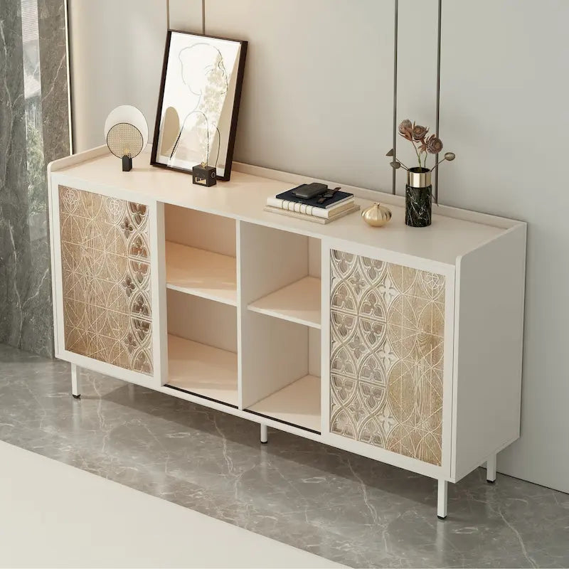 Rustic Vintage Style Storage Cabinet With 2 Doors, Push-Pull, Suitable For Tv Stand Table,Sideboards,Accent Cabinets