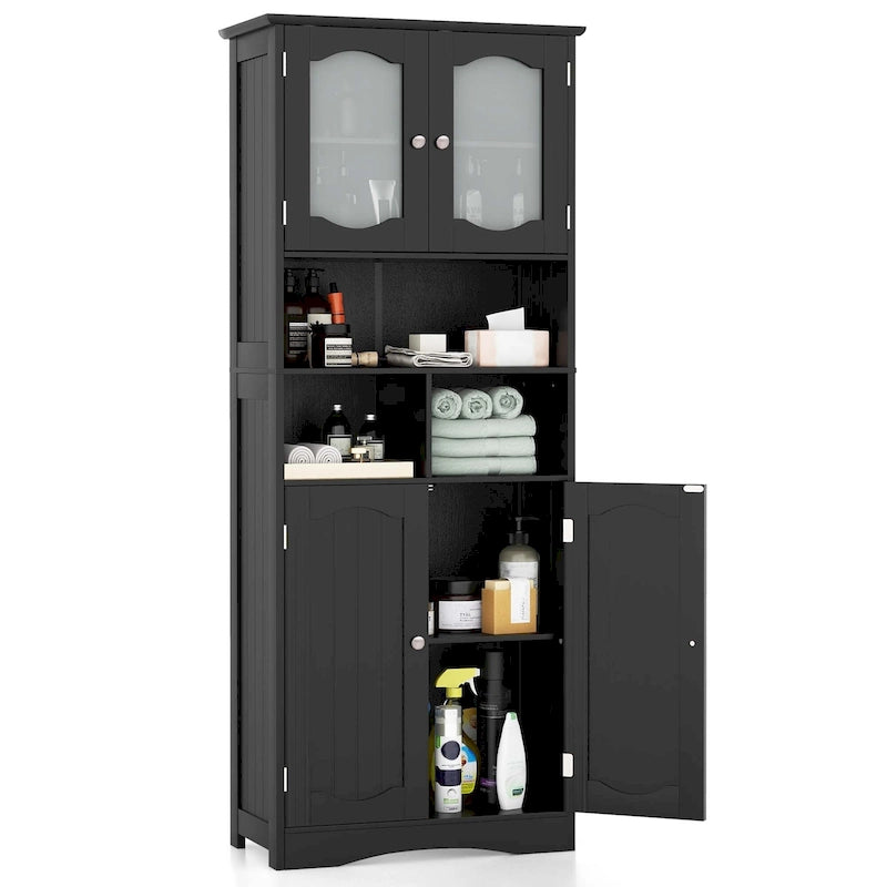58.5 Tall Bathroom Storage Cabinet Freestanding Linen Cabinet - See Details