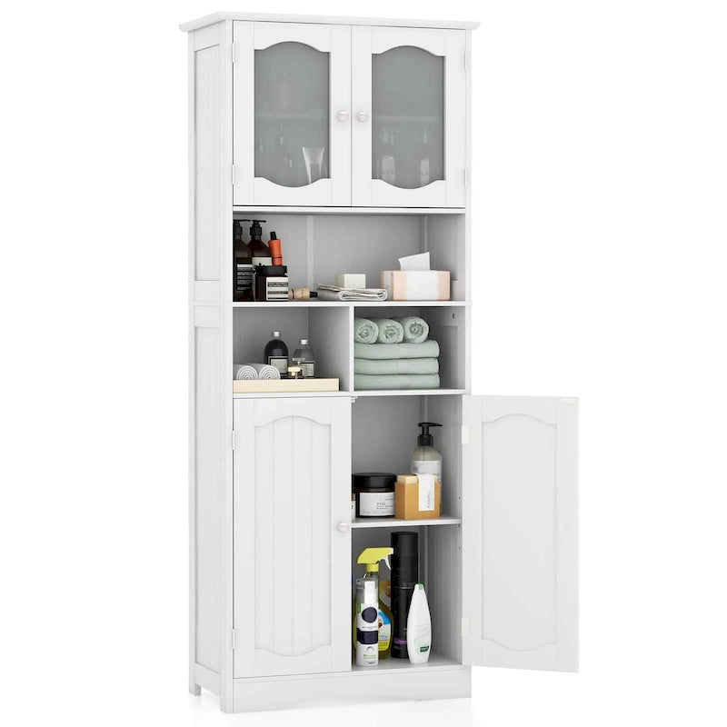 58.5 Tall Bathroom Storage Cabinet Freestanding Linen Cabinet - See Details