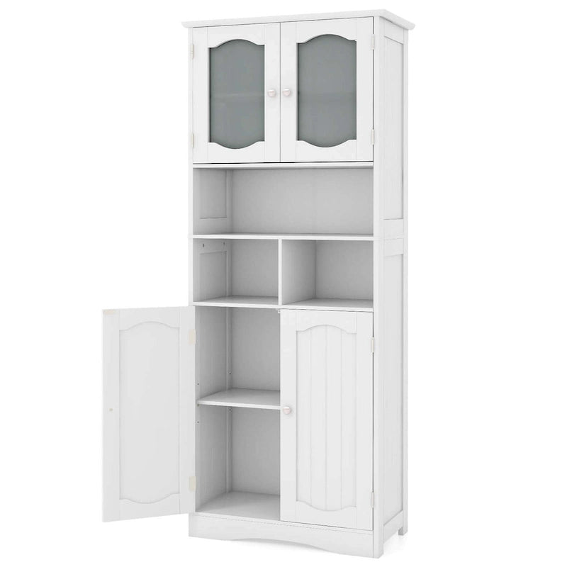 58.5 Tall Bathroom Storage Cabinet Freestanding Linen Cabinet - See Details
