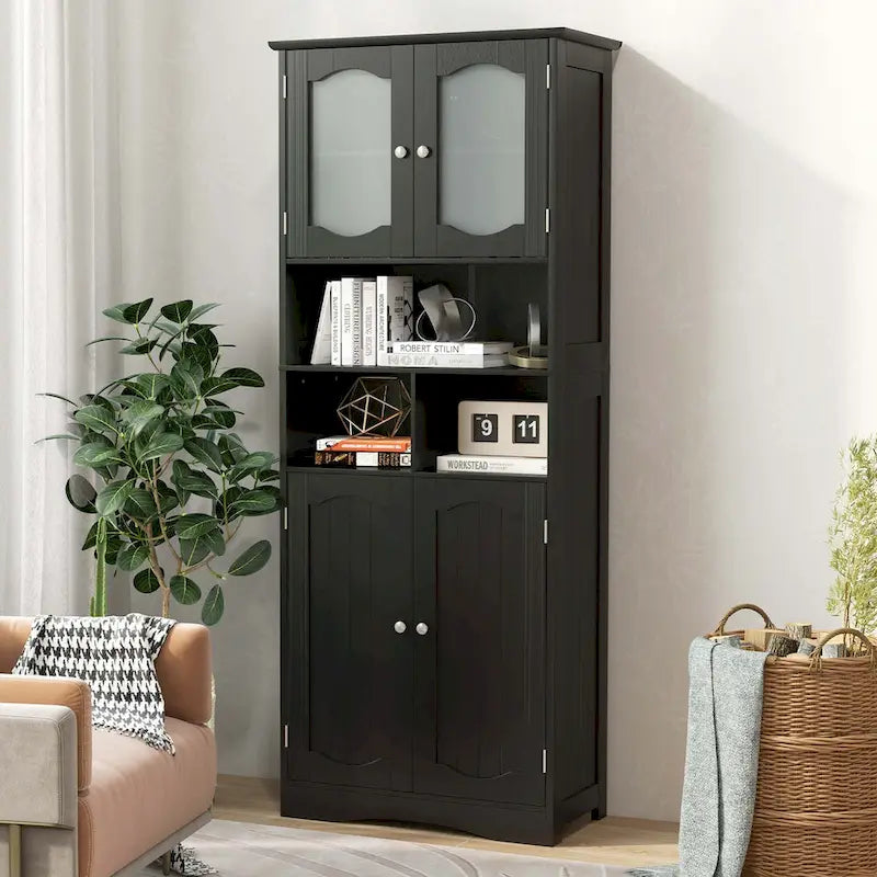 58.5 Tall Bathroom Storage Cabinet Freestanding Linen Cabinet - See Details