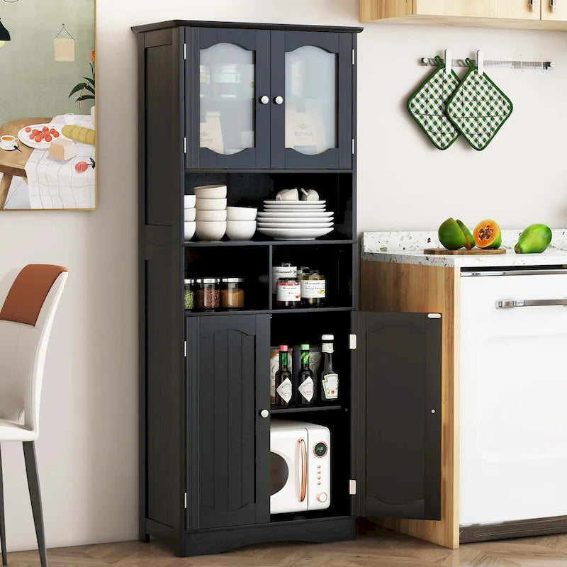58.5 Tall Bathroom Storage Cabinet Freestanding Linen Cabinet - See Details