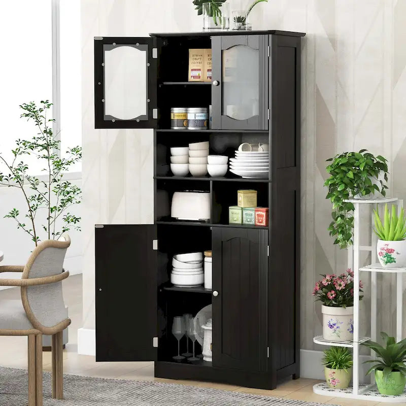 58.5 Tall Bathroom Storage Cabinet Freestanding Linen Cabinet - See Details