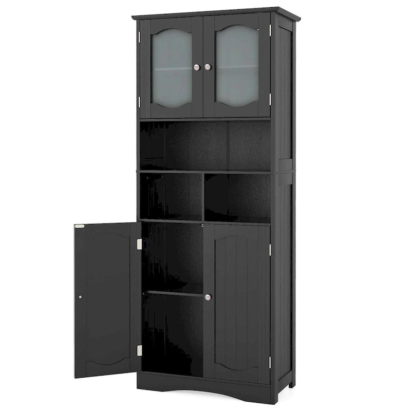 58.5 Tall Bathroom Storage Cabinet Freestanding Linen Cabinet - See Details