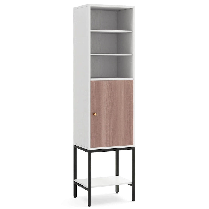 57 Bathroom Tall Cabinet with 1 Door and 4 Shelves - See Details