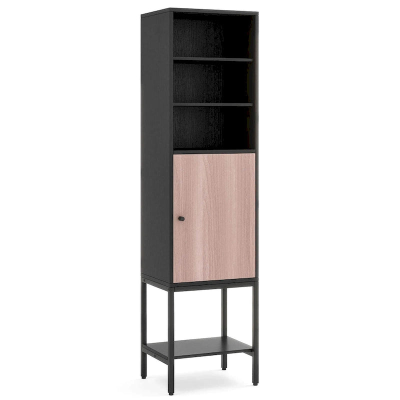 57 Bathroom Tall Cabinet with 1 Door and 4 Shelves - See Details