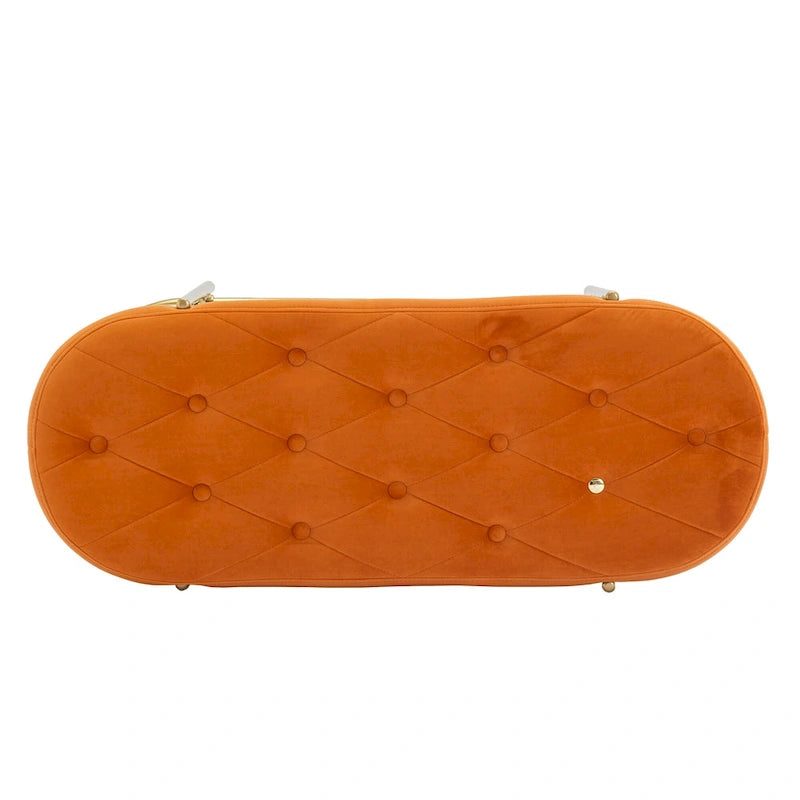 Velvet Upholstered Tufted End of Bench for Living Room/Bedroom