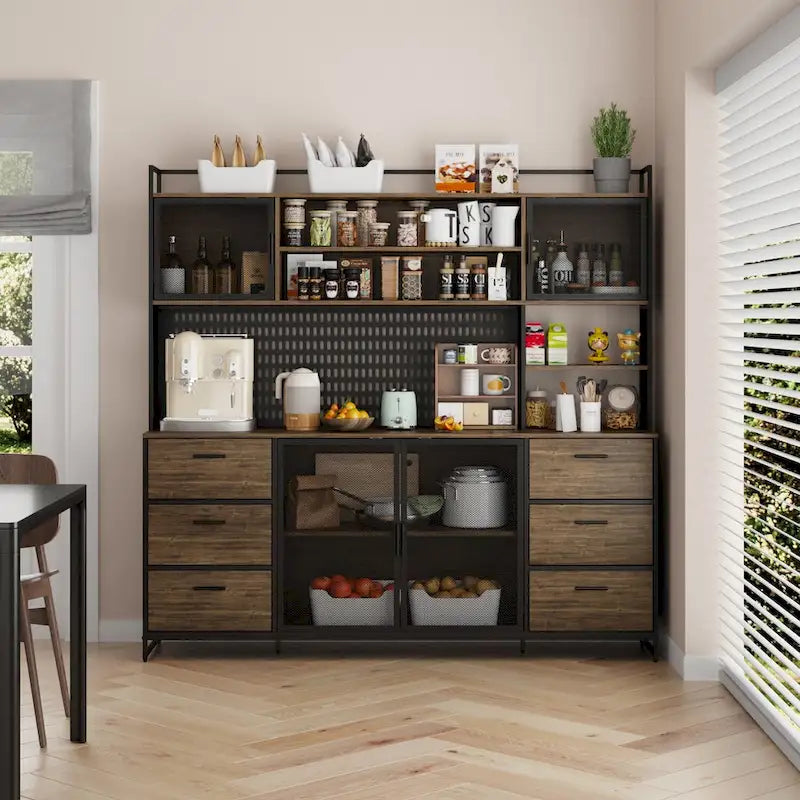 Dispensa da cucina da 70.9W con vano contenitore e supporto per microonde