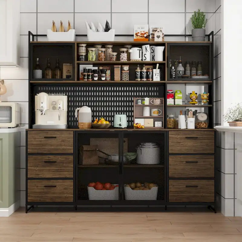 Dispensa da cucina da 70.9W con vano contenitore e supporto per microonde