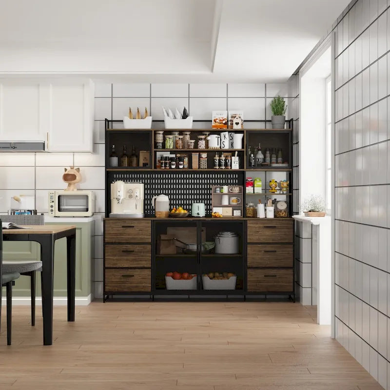 Dispensa da cucina da 70.9W con vano contenitore e supporto per microonde