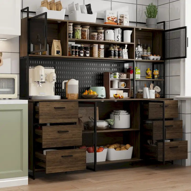 Dispensa da cucina da 70.9W con vano contenitore e supporto per microonde