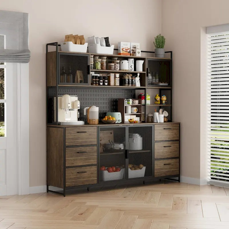 Dispensa da cucina da 70.9W con vano contenitore e supporto per microonde