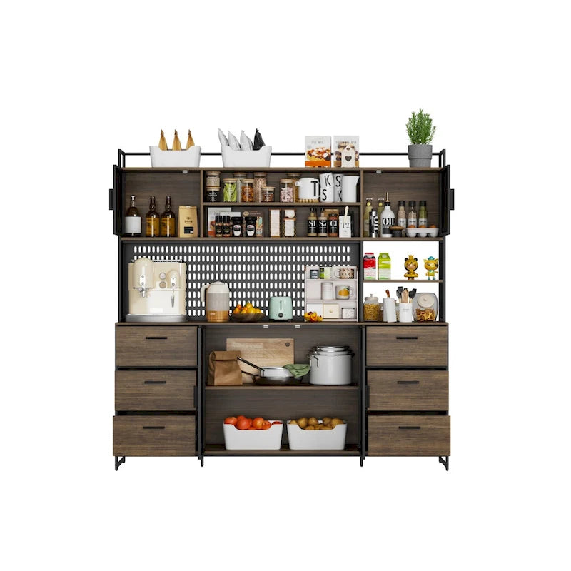 Dispensa da cucina da 70.9W con vano contenitore e supporto per microonde