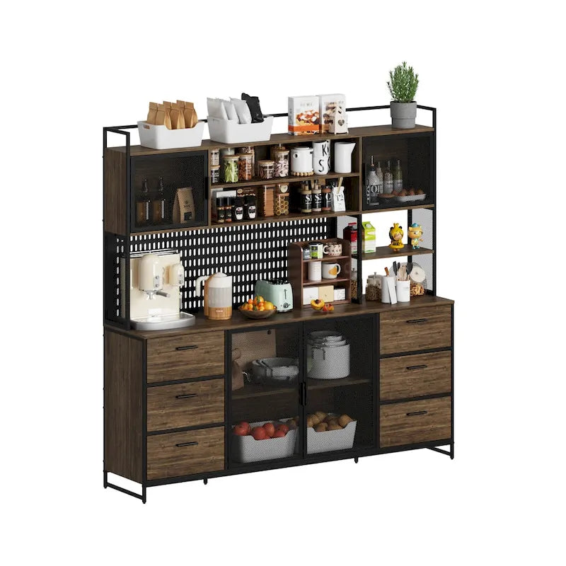 Dispensa da cucina da 70.9W con vano contenitore e supporto per microonde