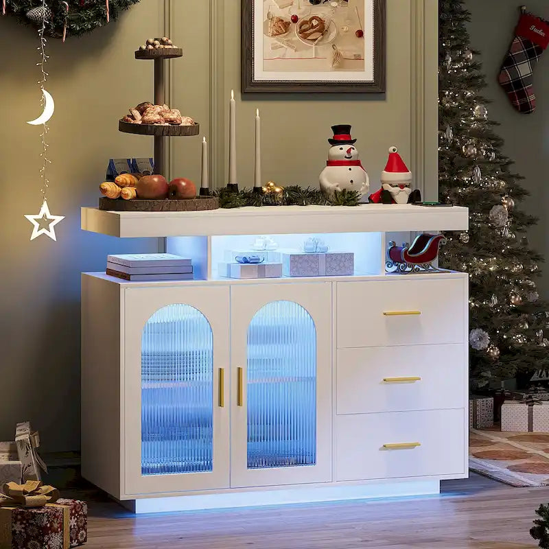 99 cm breites Sideboard mit LED-Beleuchtung - N/A
