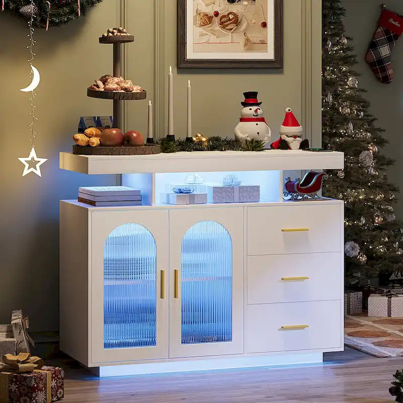 99 cm breites Sideboard mit LED-Beleuchtung - N/A