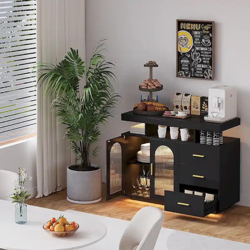 99 cm breites Sideboard mit LED-Beleuchtung - N/A