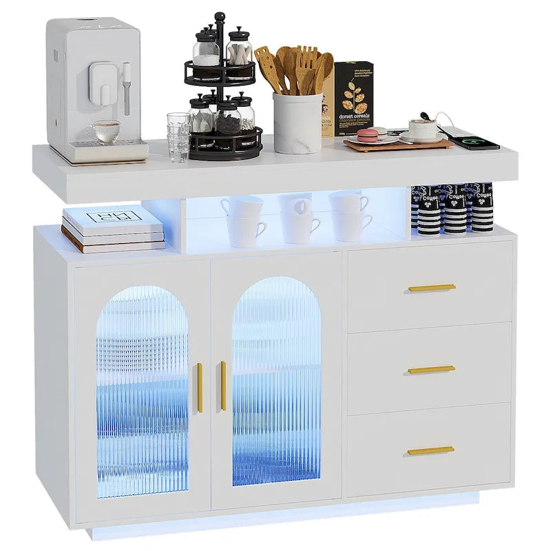 99 cm breites Sideboard mit LED-Beleuchtung - N/A