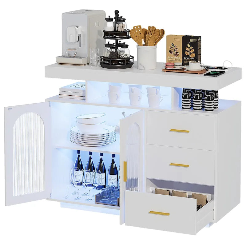 99 cm breites Sideboard mit LED-Beleuchtung - N/A