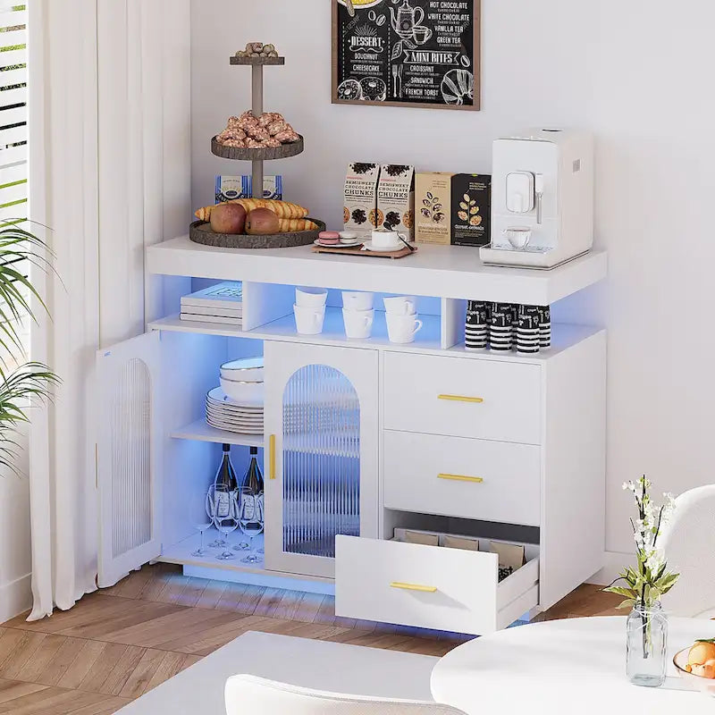 99 cm breites Sideboard mit LED-Beleuchtung - N/A