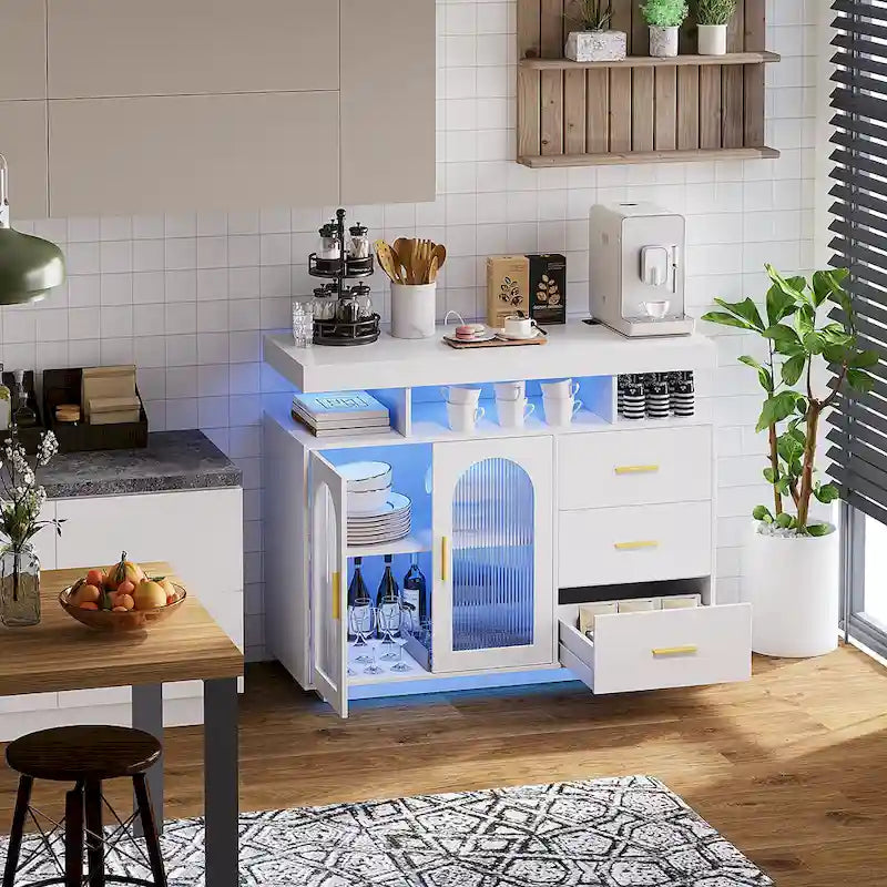 99 cm breites Sideboard mit LED-Beleuchtung - N/A