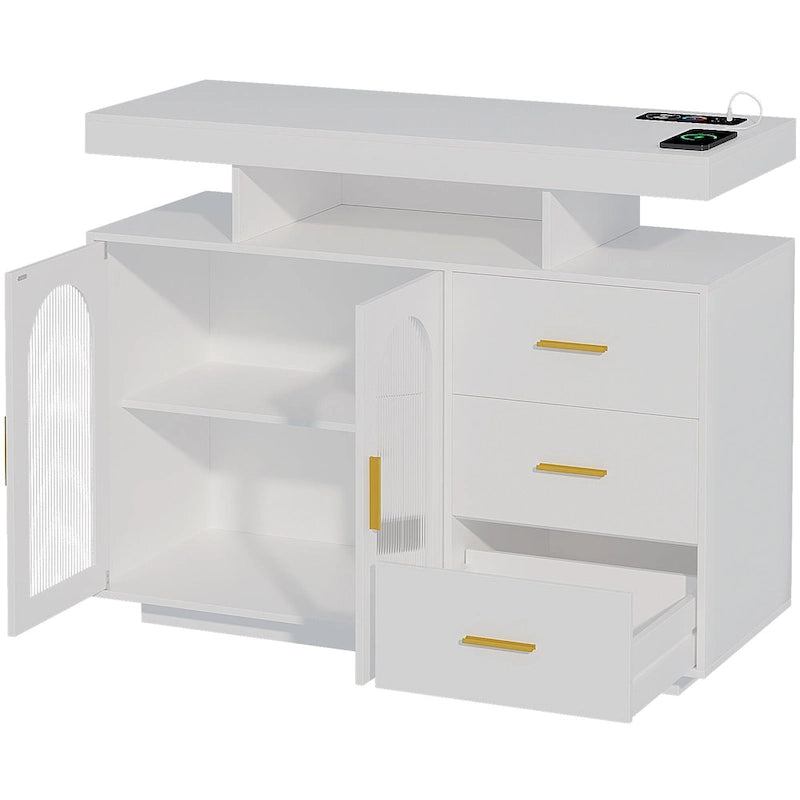 99 cm breites Sideboard mit LED-Beleuchtung - N/A
