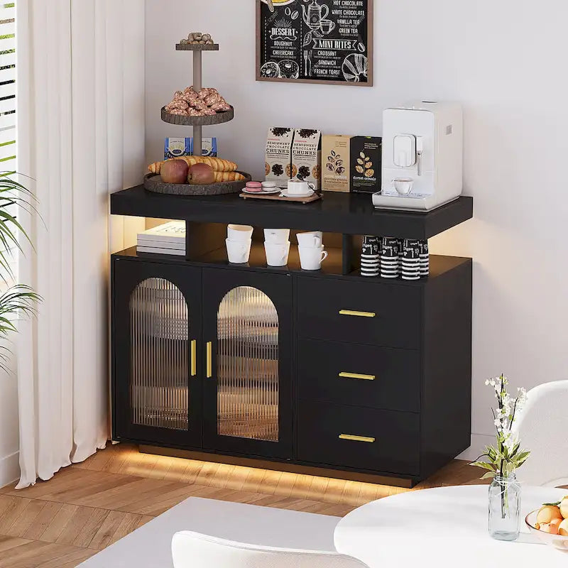 99 cm breites Sideboard mit LED-Beleuchtung - N/A