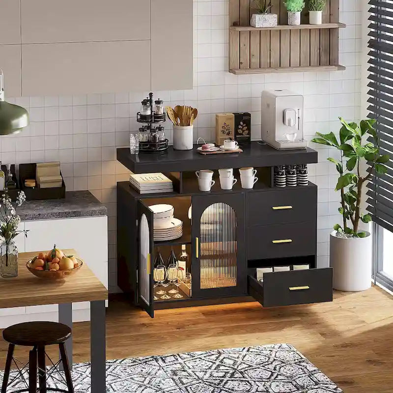 99 cm breites Sideboard mit LED-Beleuchtung - N/A