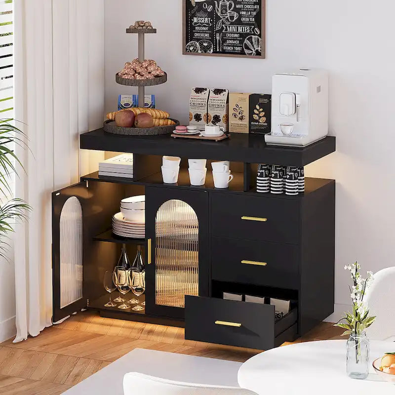 99 cm breites Sideboard mit LED-Beleuchtung - N/A