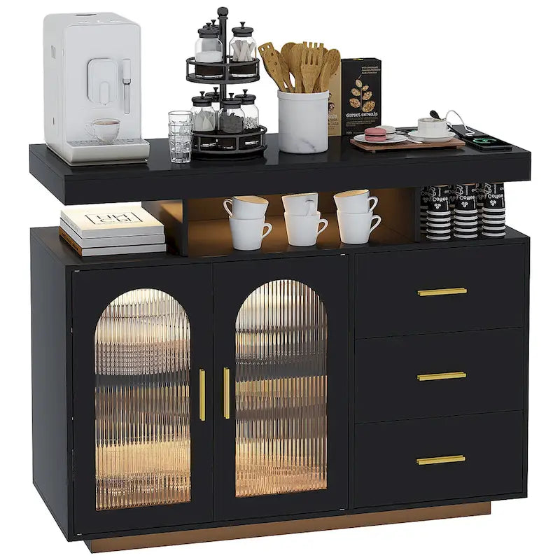 99 cm breites Sideboard mit LED-Beleuchtung - N/A