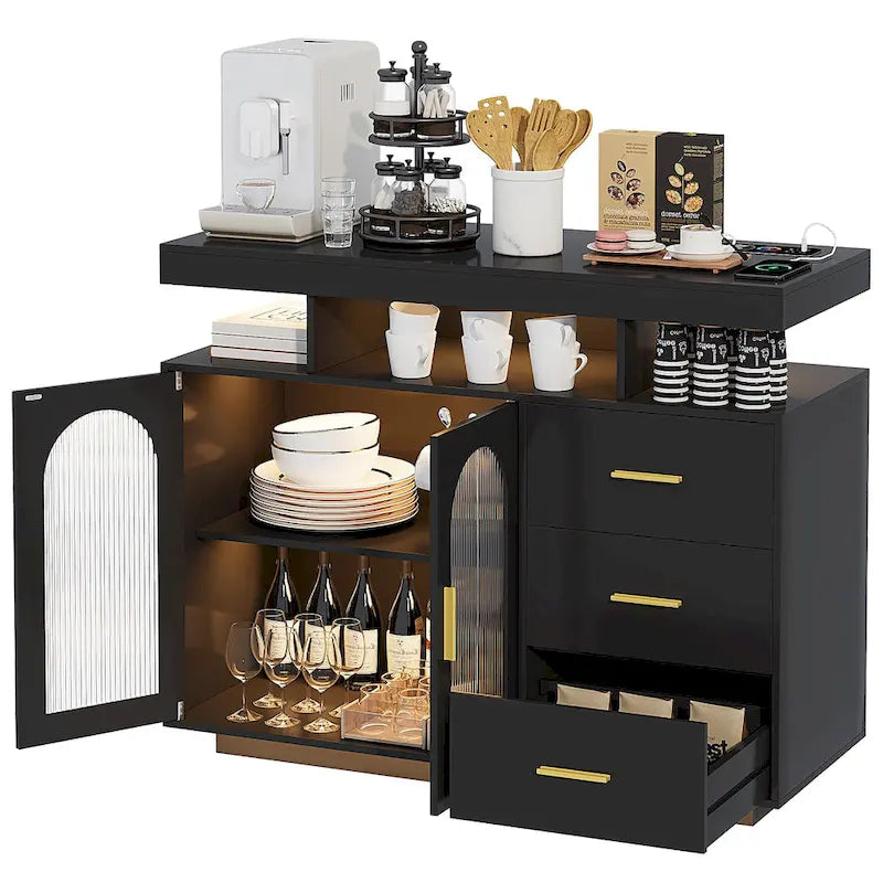 99 cm breites Sideboard mit LED-Beleuchtung - N/A