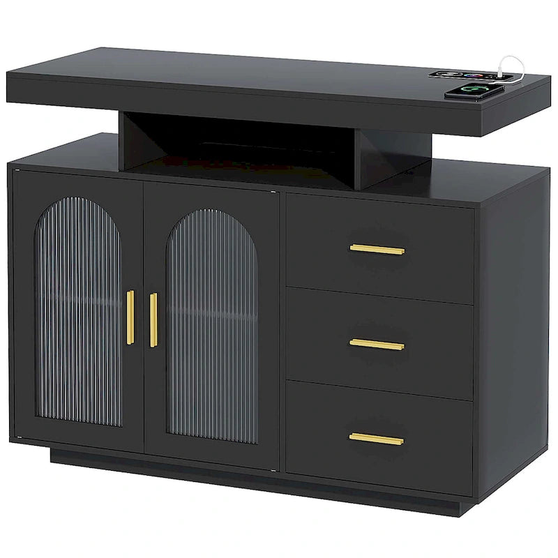 99 cm breites Sideboard mit LED-Beleuchtung - N/A