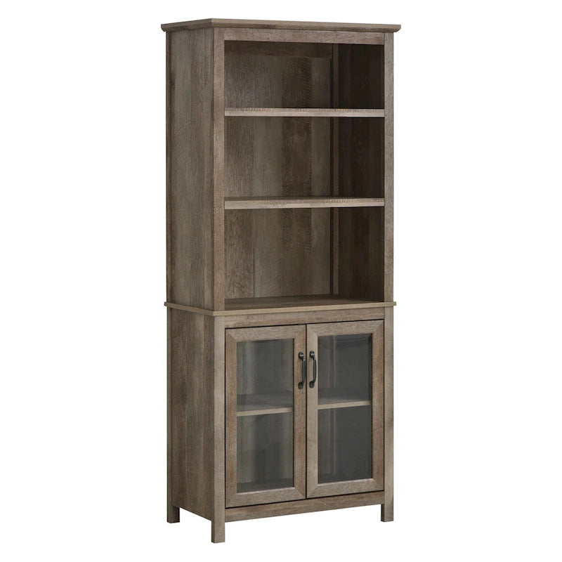 Libreria mobiletto contenitore multifunzionale con ripiani regolabili e scaffale espositivo per studio, cucina, soggiorno, naturale