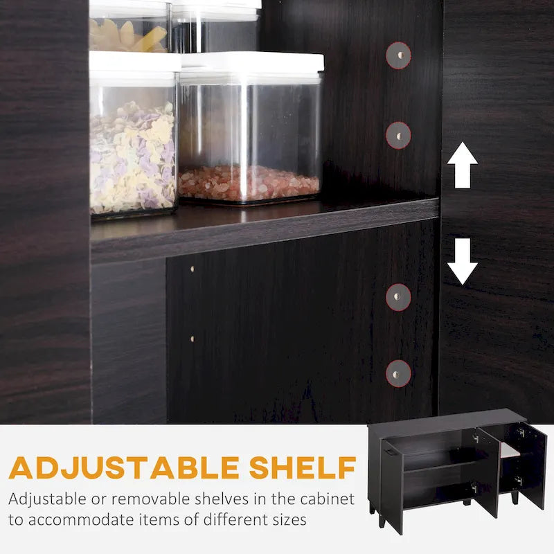 Küchen-Sideboard, Buffetschrank mit verstellbarem Regalboden, Kaffeebar für Wohnzimmer und Esszimmer