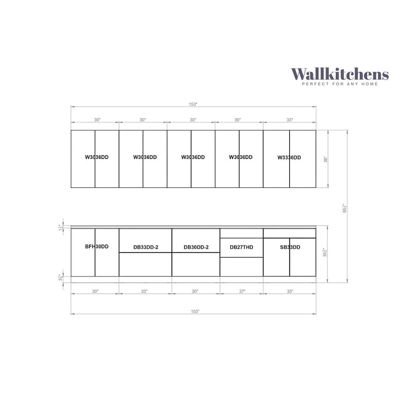 Collezione, base bianca lucida, dimensioni 13Ft di larghezza - 153x24