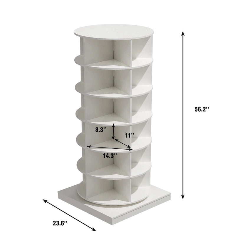 360Rotating Shoe Cabinet 6 layers Holds Up to 24 Paris of Shoes