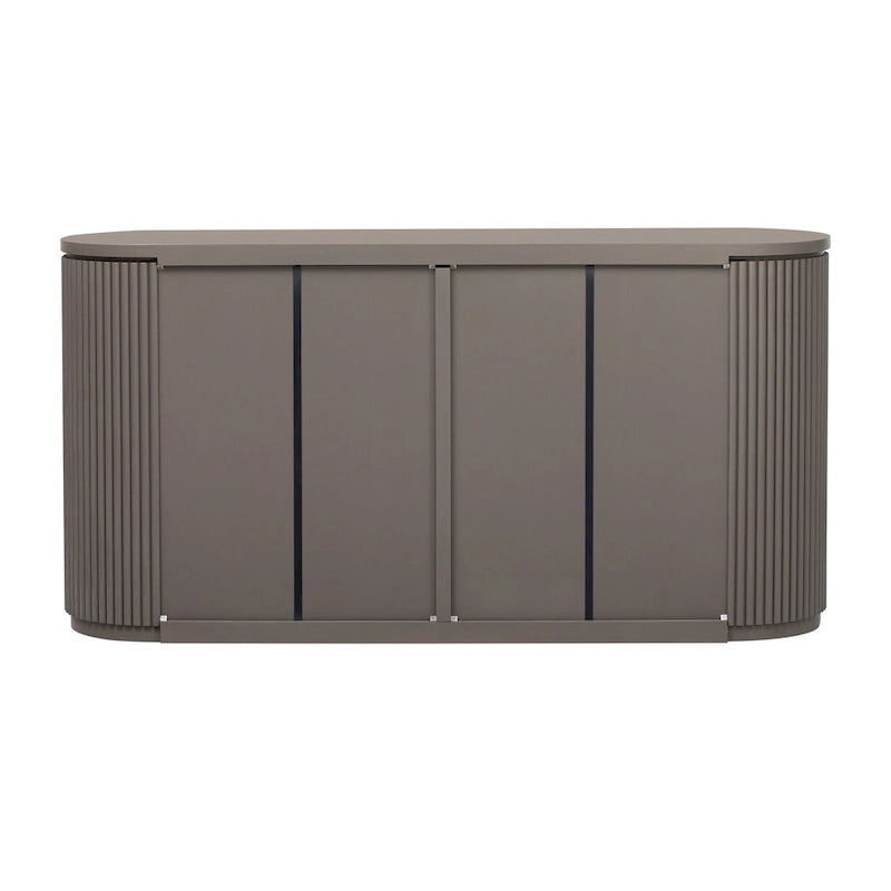 63 Vertical Striped Door Storage Cabinet with Adjustable Shelves