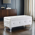 PU Leather Upholstered Ottoman with Storage