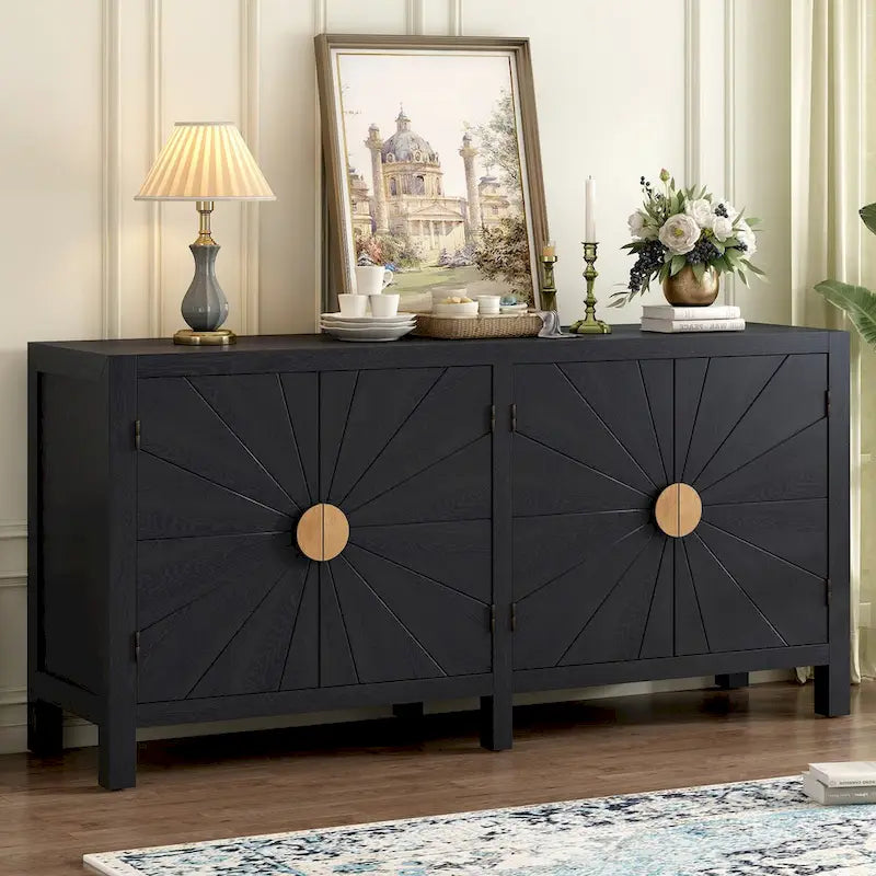 Unique Features of Ash Veneer Cabinet with Radiating Line Pattern Cabinet Doors,Suitable for Living Rooms,Corridors