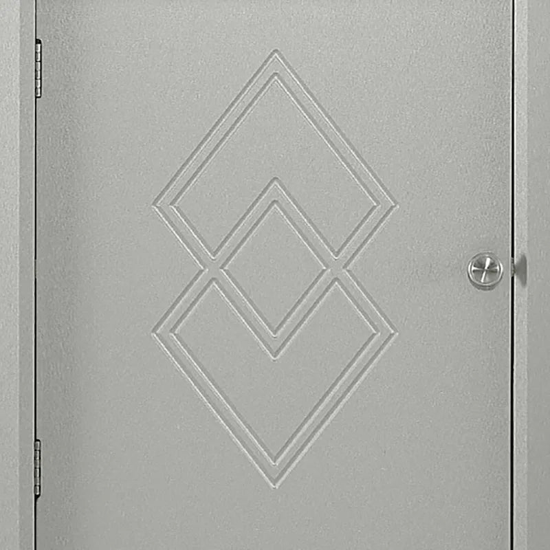 Moderner hoher Eck-Badschrank aus Holz mit Metallgriffen