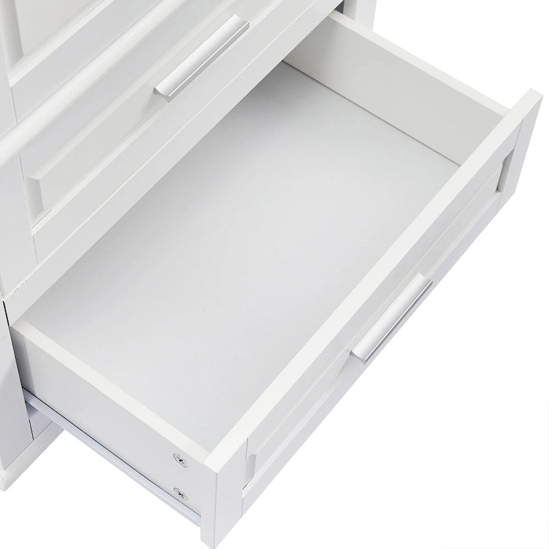 Tall Storage Cabinet with Three Drawers - N/A