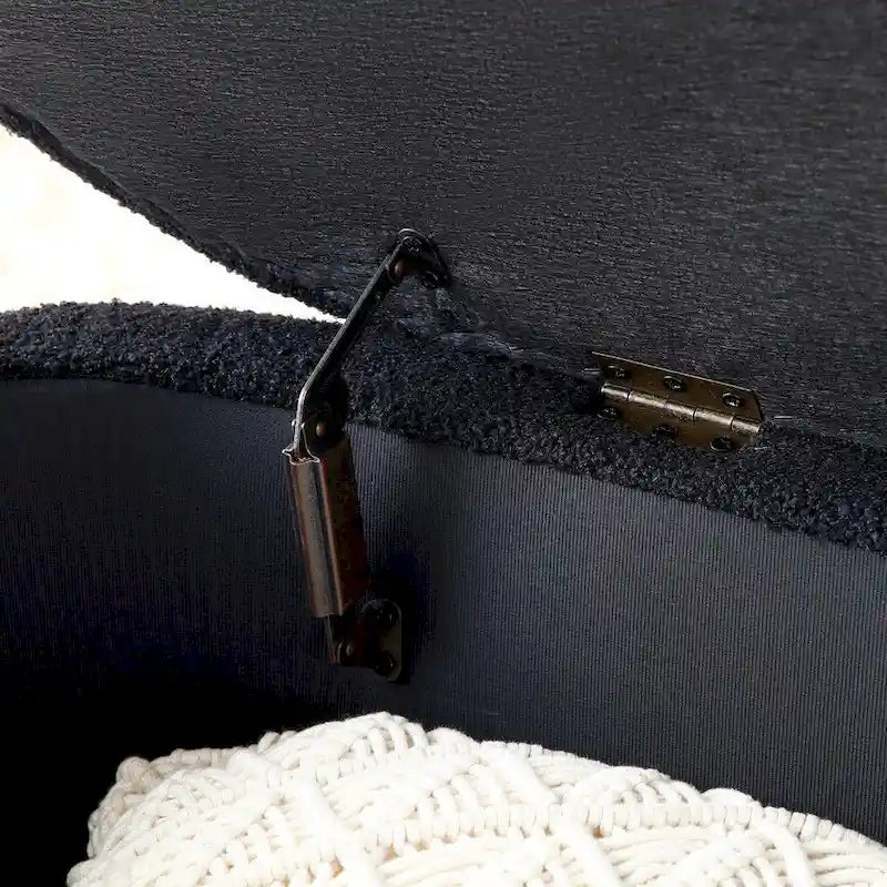 Modern End of Bed Bench with Storage Upholstered Sherpa Fabric Large Storage Bench Ottoman Shoe Stool Long Bench for Bedroom