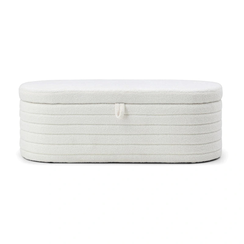 Modern End of Bed Bench with Storage Upholstered Sherpa Fabric Large Storage Bench Ottoman Shoe Stool Long Bench for Bedroom