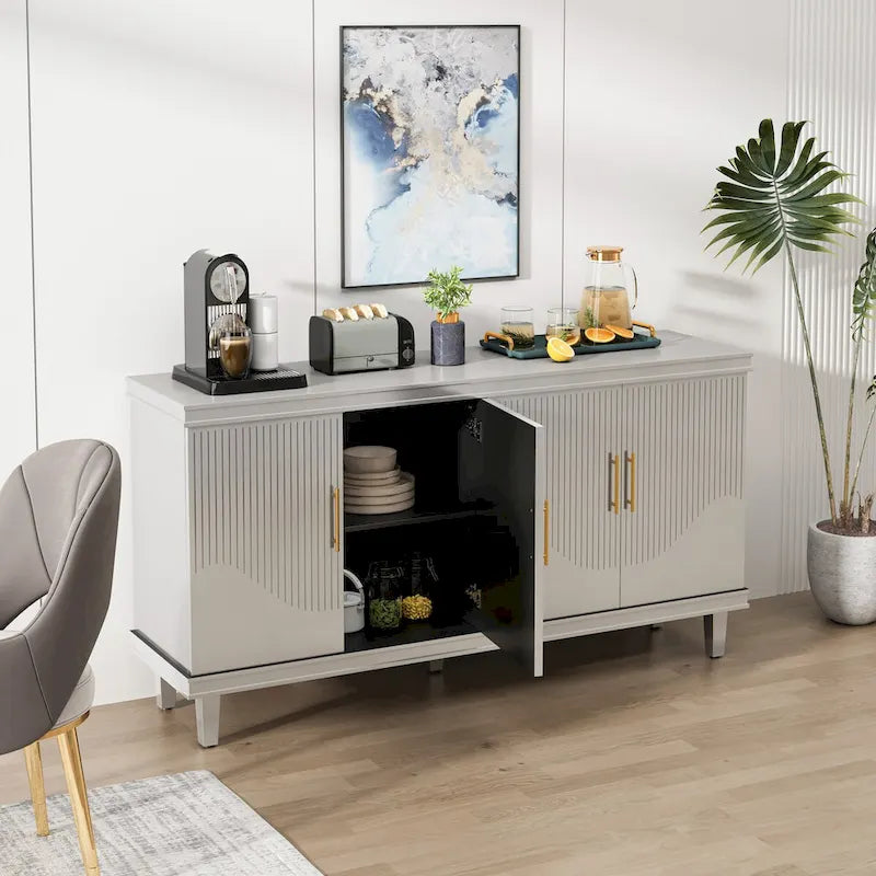 Living Room Large Size 4-Door Cabinet
